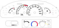 95-98 Sunfire Manual kmh Gauge Face with HVAC & Dimmer