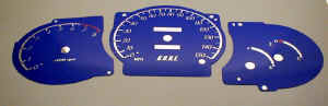 97-99 Tiburon Blue Chrome Custom Gauge Face 