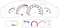 98-99 Sunfire w/ Digital ODO Manual kmh Gauge Face with HVAC & Dimmer